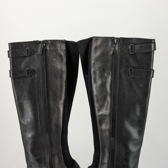 Cole Haan Calf High Heel Boots Black 8 leather fall winter preppy classic - Picture 9 of 16